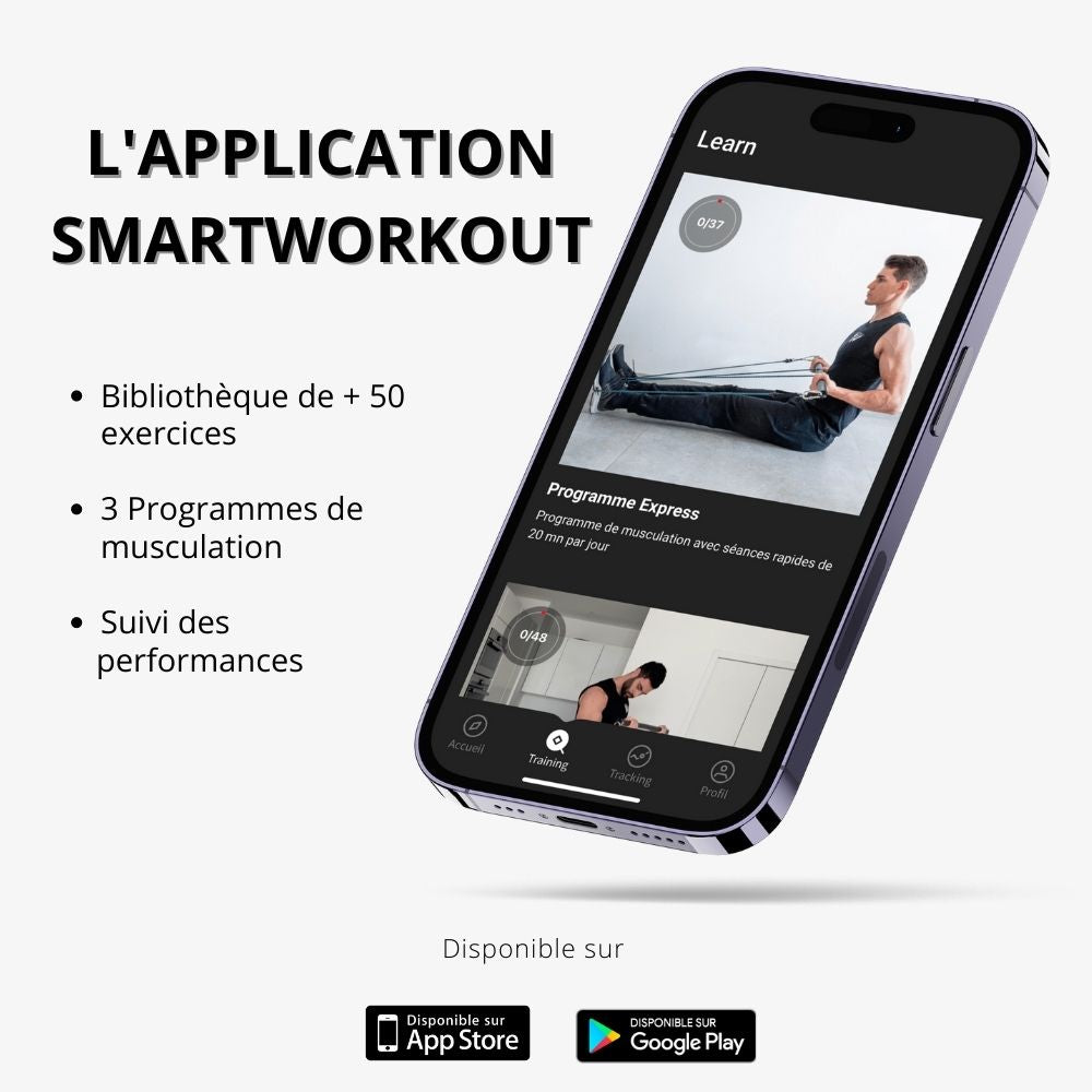 Elastiques musculation SmartWorkout, Kit d'élastiques de sport Premium