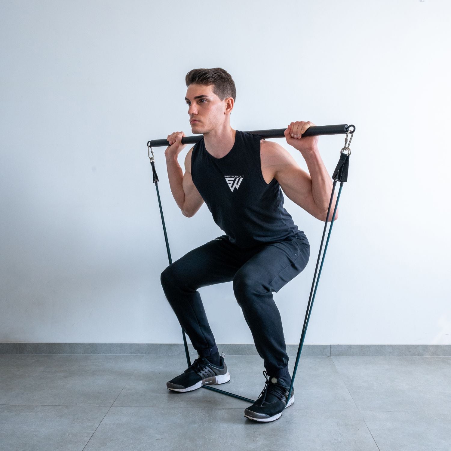 Elastique musculation,Barre de résistance élastique pour Yoga et Pilates,  équipement de Fitness, Crossfit - With 5pcs bands set